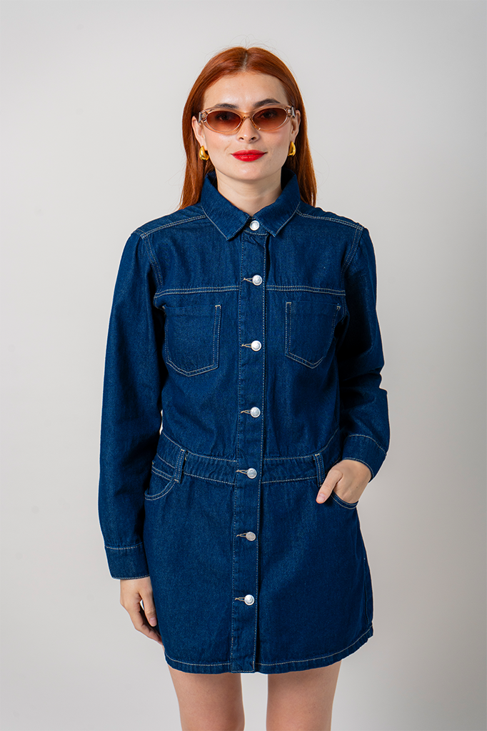 VESTIDO CORTO DENIM E-M 8311.