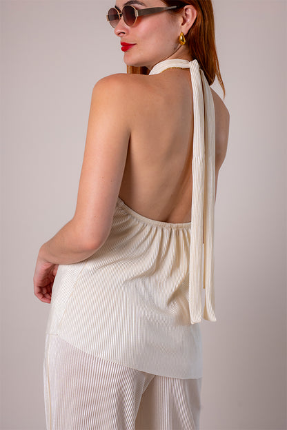 BH BLUSA HALTER PLISADA 8188