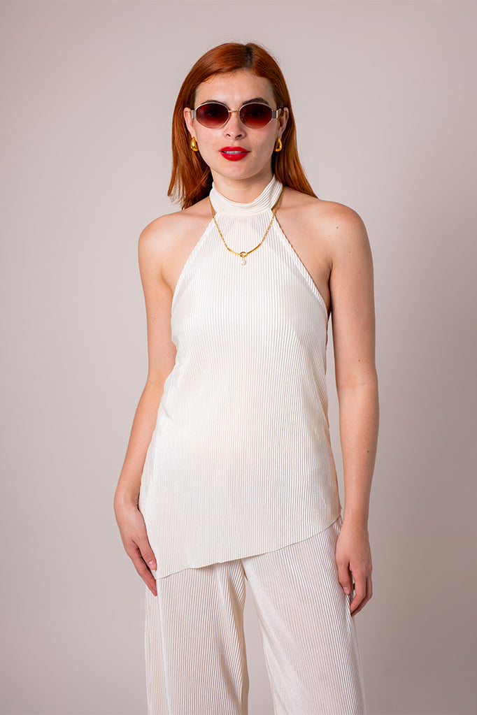 BH BLUSA HALTER PLISADA 8188