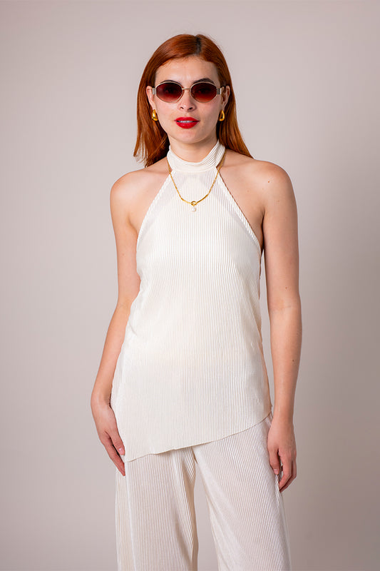 BH BLUSA HALTER PLISADA 8188