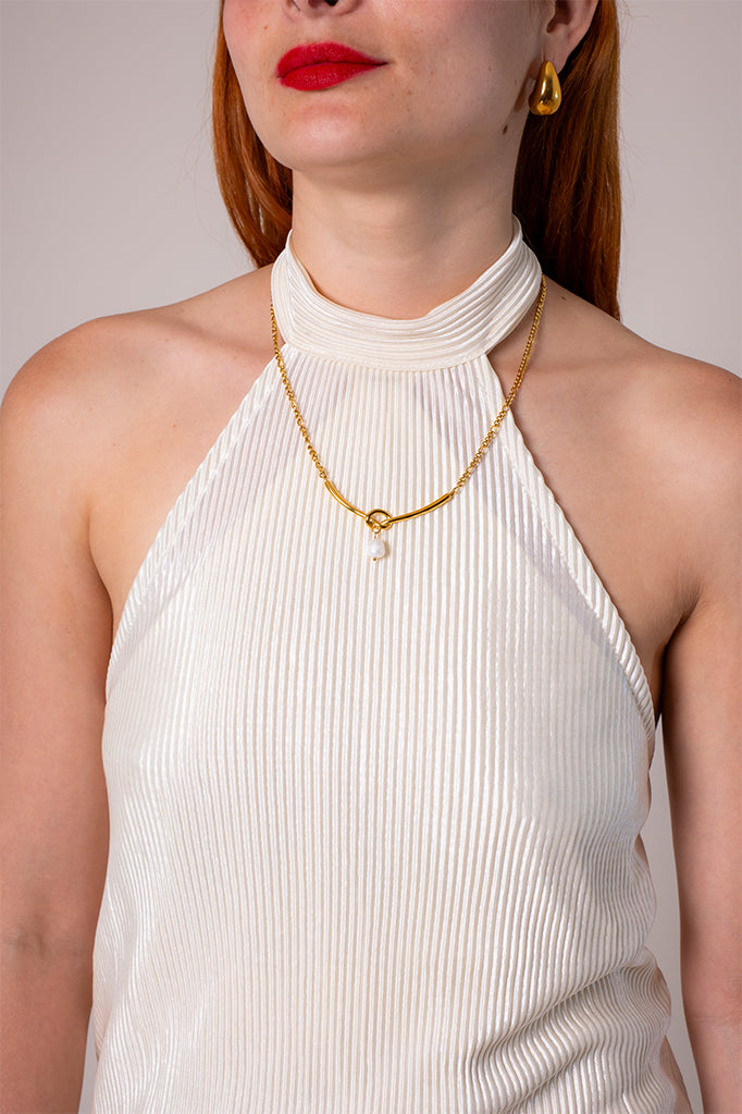 BH BLUSA HALTER PLISADA 8188