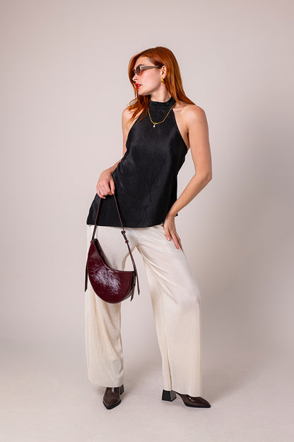 BH BLUSA HALTER PLISADA 8188