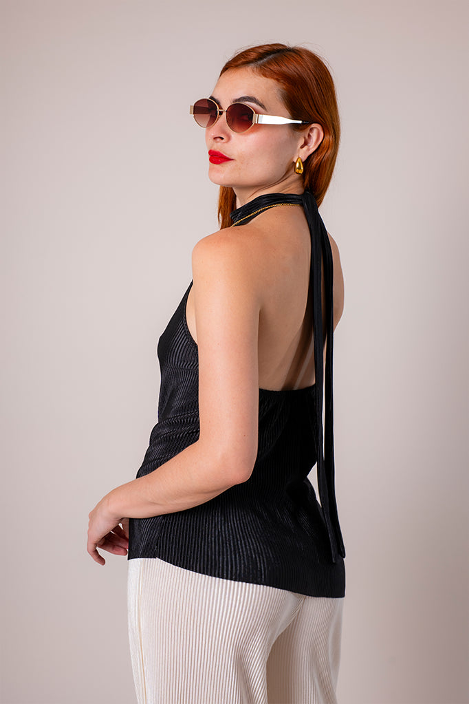 BH BLUSA HALTER PLISADA 8188