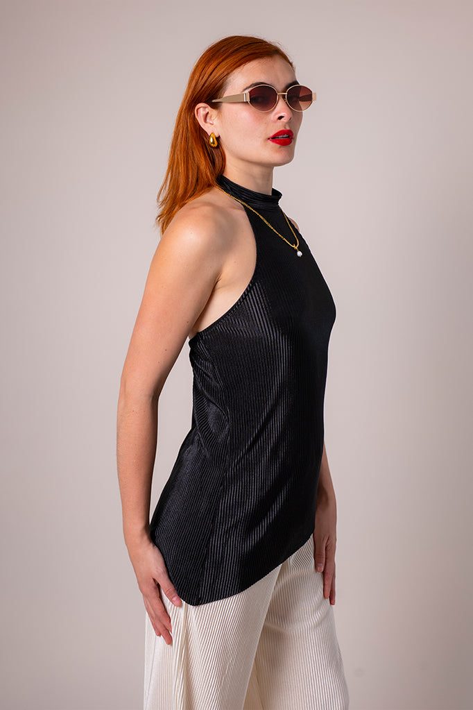 BH BLUSA HALTER PLISADA 8188