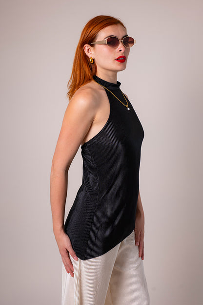 BH BLUSA HALTER PLISADA 8188
