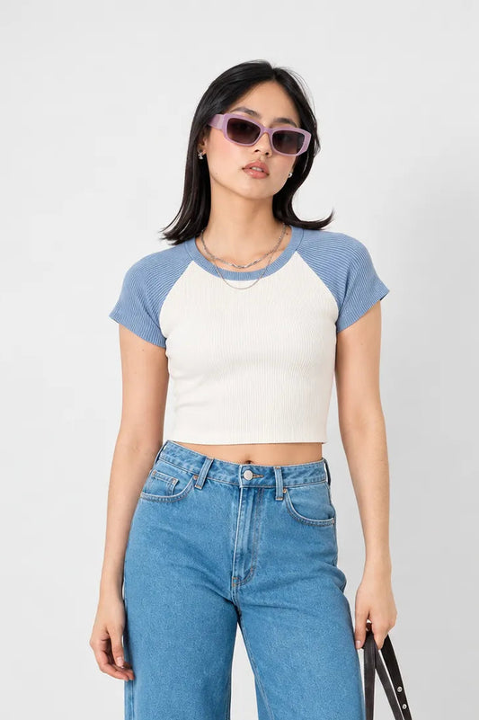 BH CAMISETA CROP RIB COMBINADA 6696