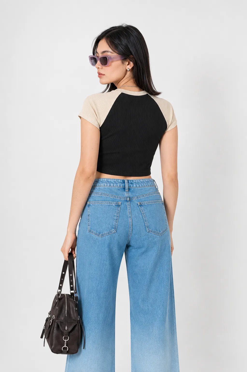 BH CAMISETA CROP RIB COMBINADA 6696