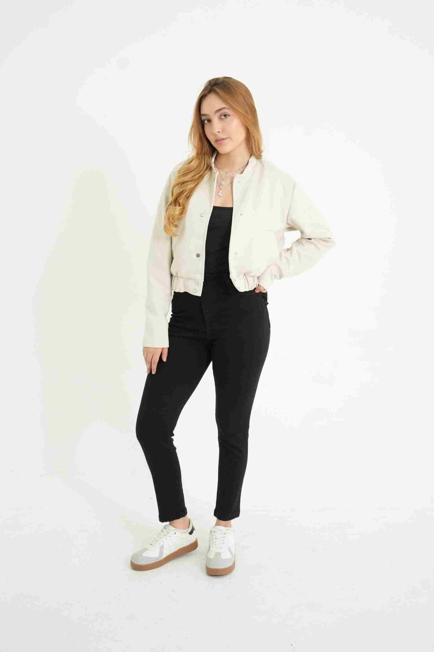 CHAQUETA BOMBER EFECTO GAMUZADO B-F 6856
