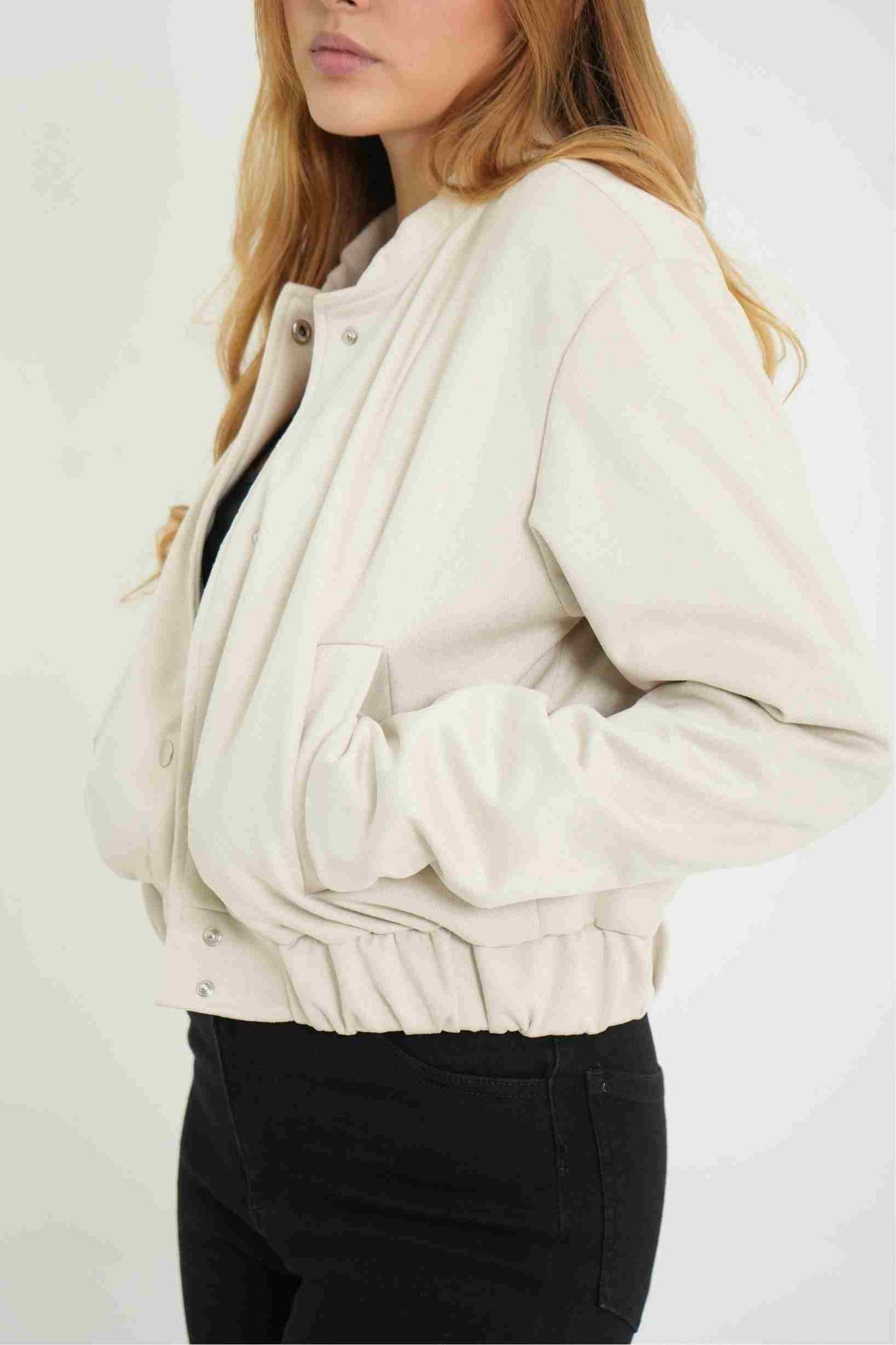CHAQUETA BOMBER EFECTO GAMUZADO B-F 6856