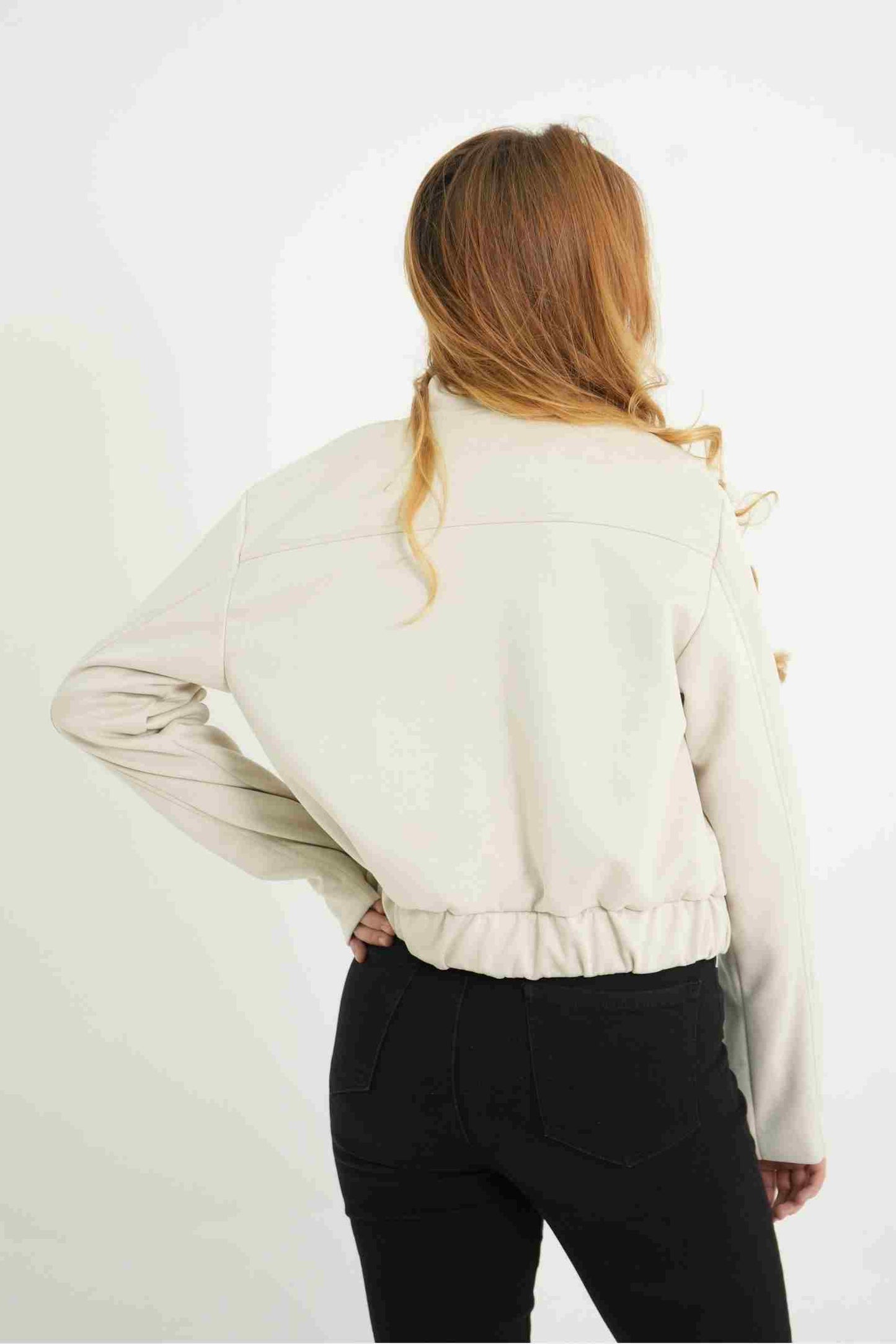 CHAQUETA BOMBER EFECTO GAMUZADO B-F 6856