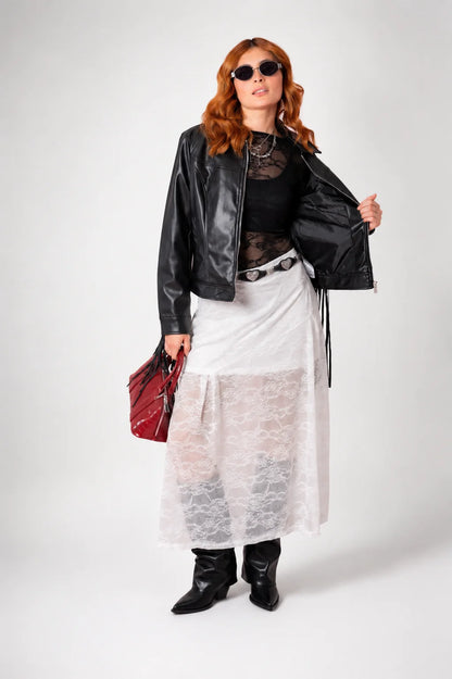 BH FALDA MIDI ENCAJE 8206