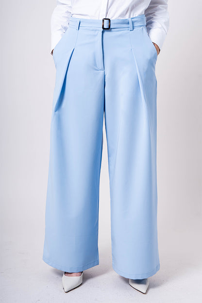 PANTALON WIDE LEG CINTURON B-C 7482