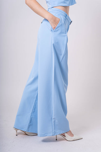 PANTALON WIDE LEG CINTURON B-C 7482