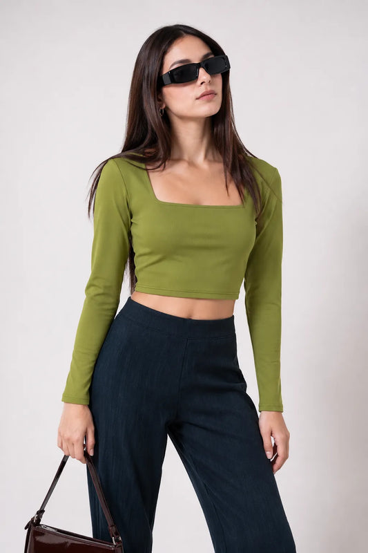 BH TOP CROP MANGA LARGA BASHIRA