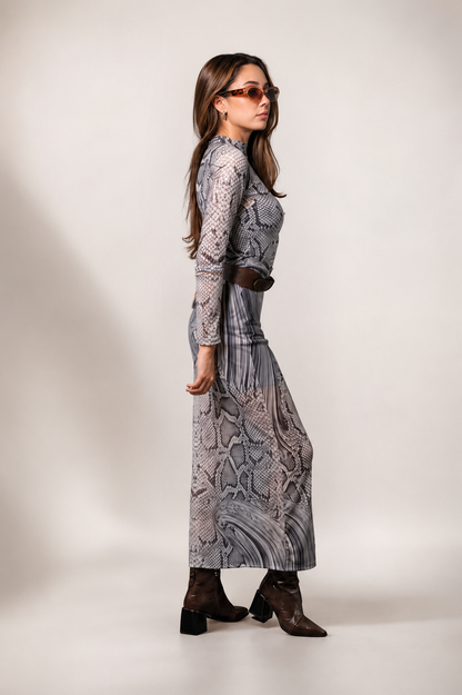 BH VESTIDO LARGO MESH SNAKE 8149