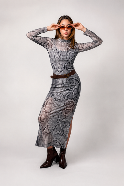 BH VESTIDO LARGO MESH SNAKE 8149
