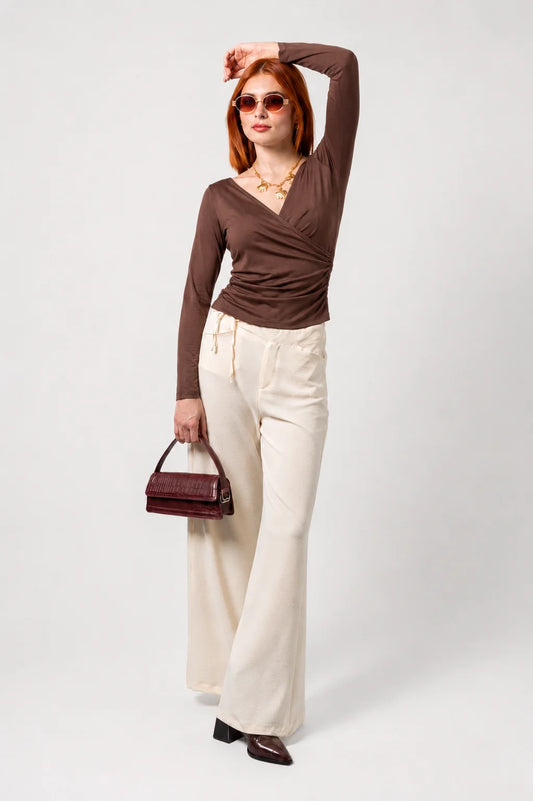 BLUSA ESCOTE EN V MANGA LARGA G-F 7457