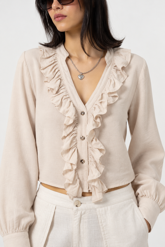 BLUSA FLUIDA MANGA LARGA 7385