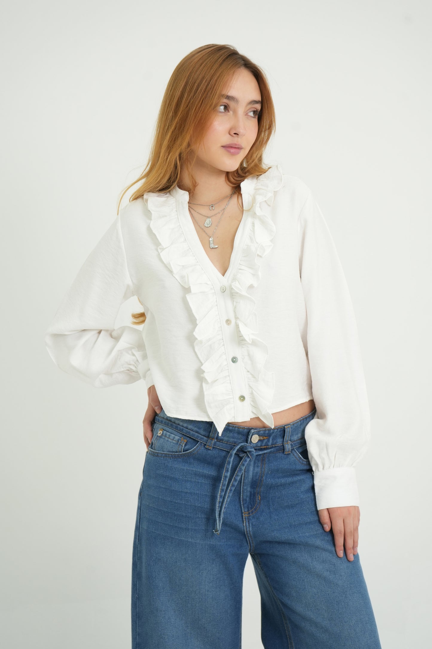 BLUSA FLUIDA MANGA LARGA 7385