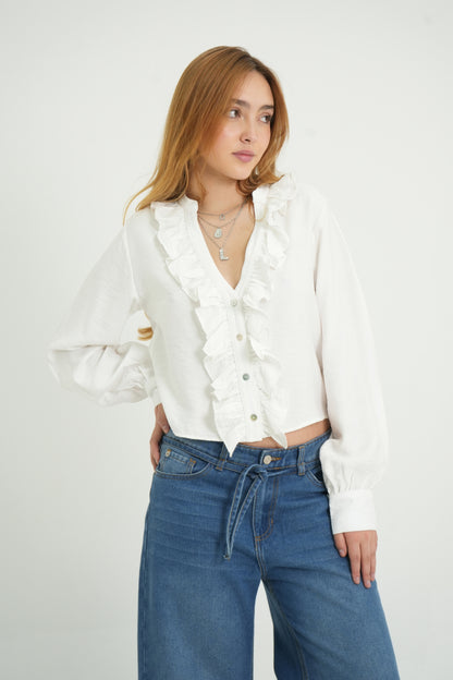 BLUSA FLUIDA MANGA LARGA 7385