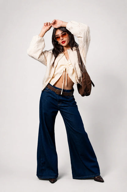 BLUSA FRUNCE ESCOTE EN V G-C 8070