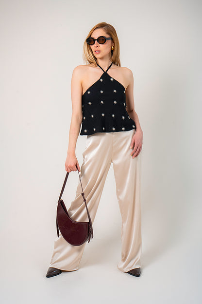 BLUSA HALTER BORDADA B-C 9280.