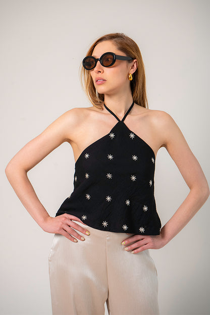BLUSA HALTER BORDADA B-C 9280.