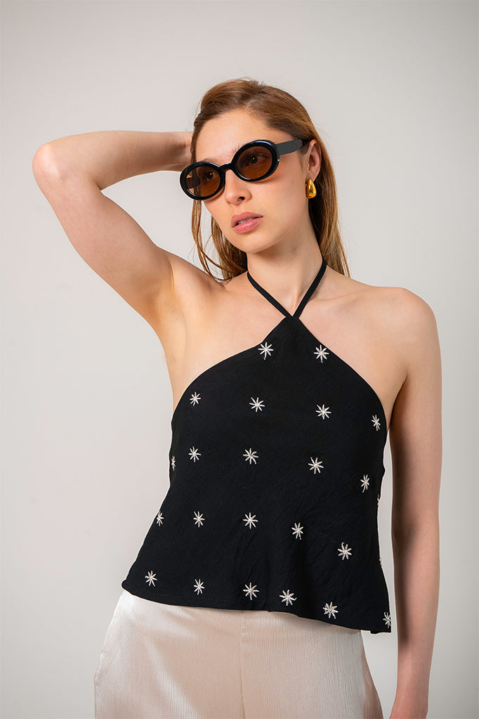 BLUSA HALTER BORDADA B-C 9280.