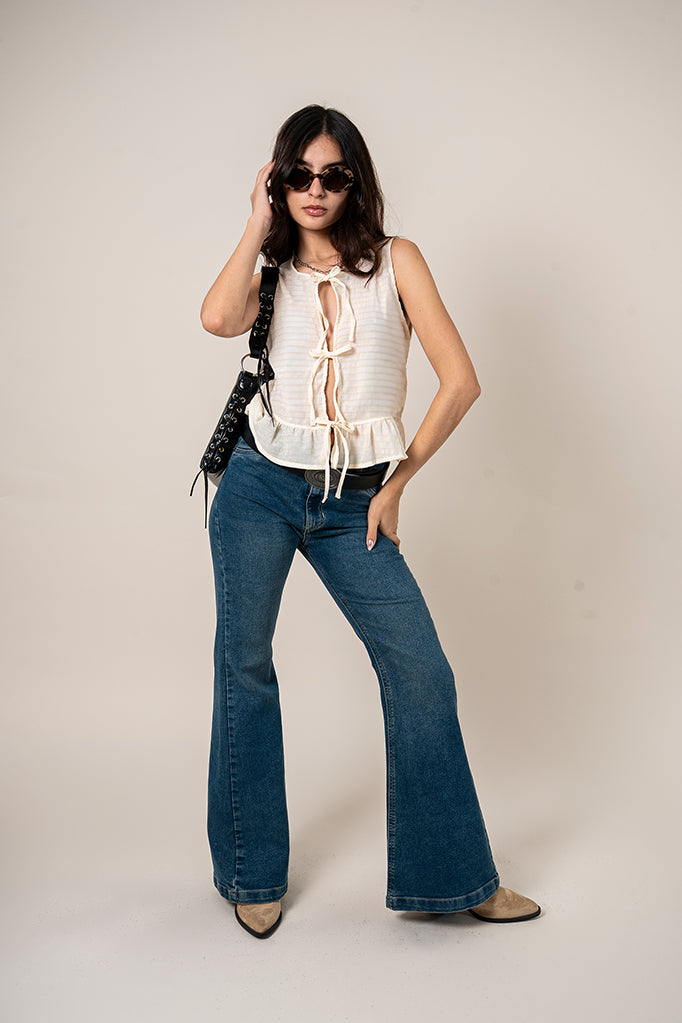 BLUSA LACE UP B-C 8681.