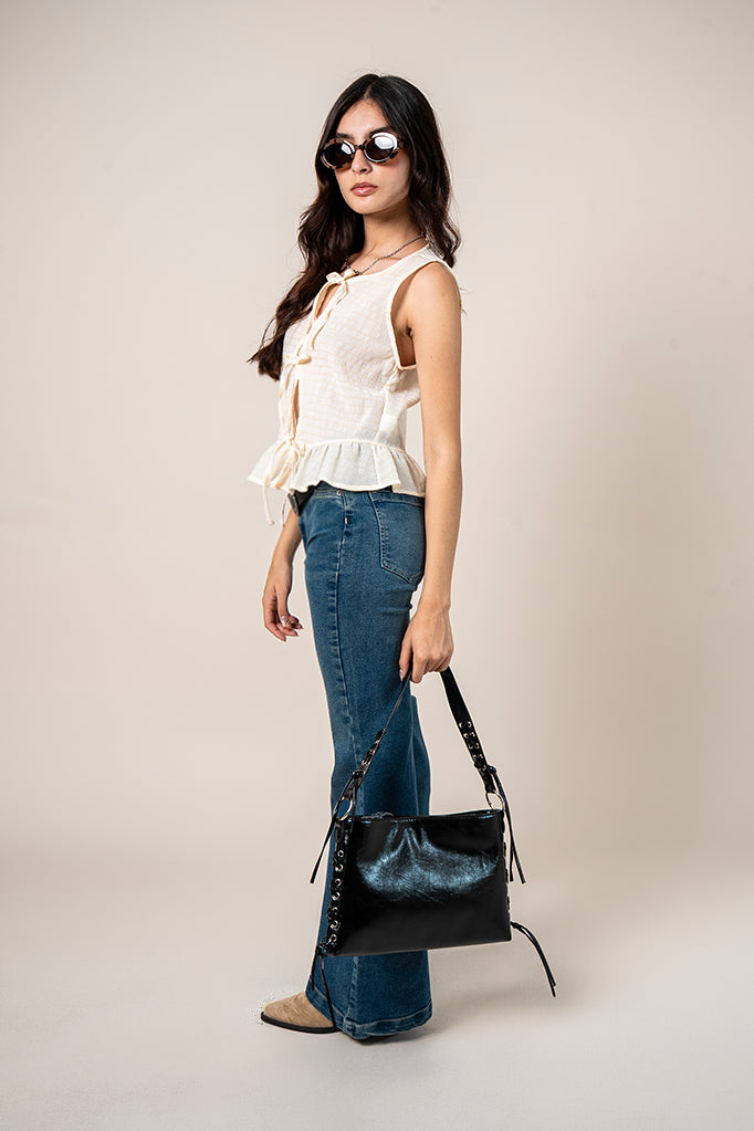 BLUSA LACE UP B-C 8681.