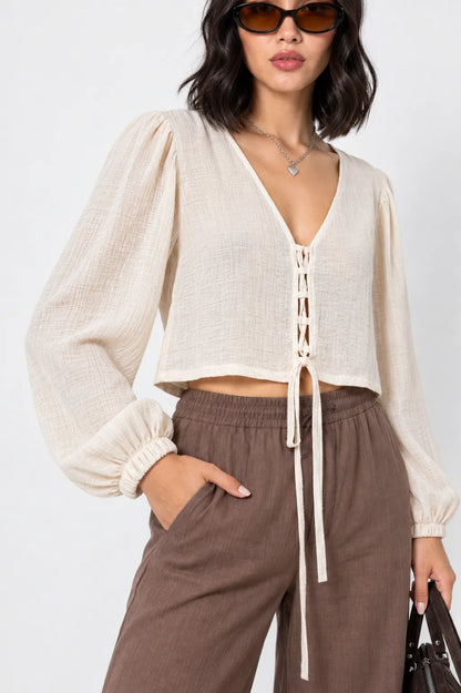BLUSA LACE UP G-M 9873
