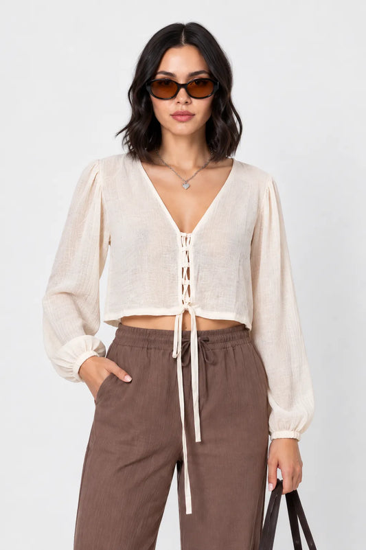 BLUSA LACE UP G-M 9873