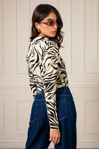 BLUSA LACE UP TEXTURA G-F 8693.