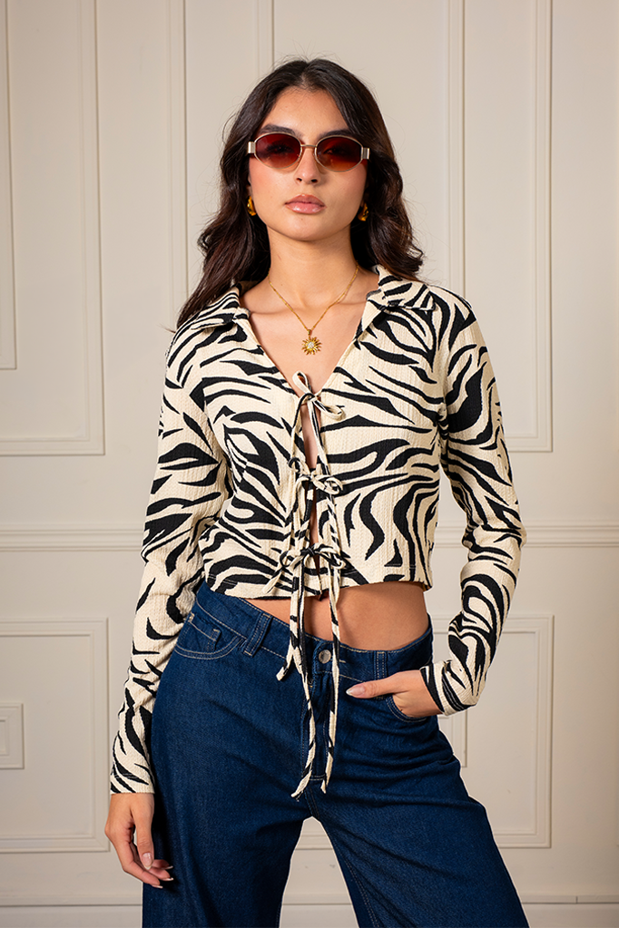BLUSA LACE UP TEXTURA G-F 8693.