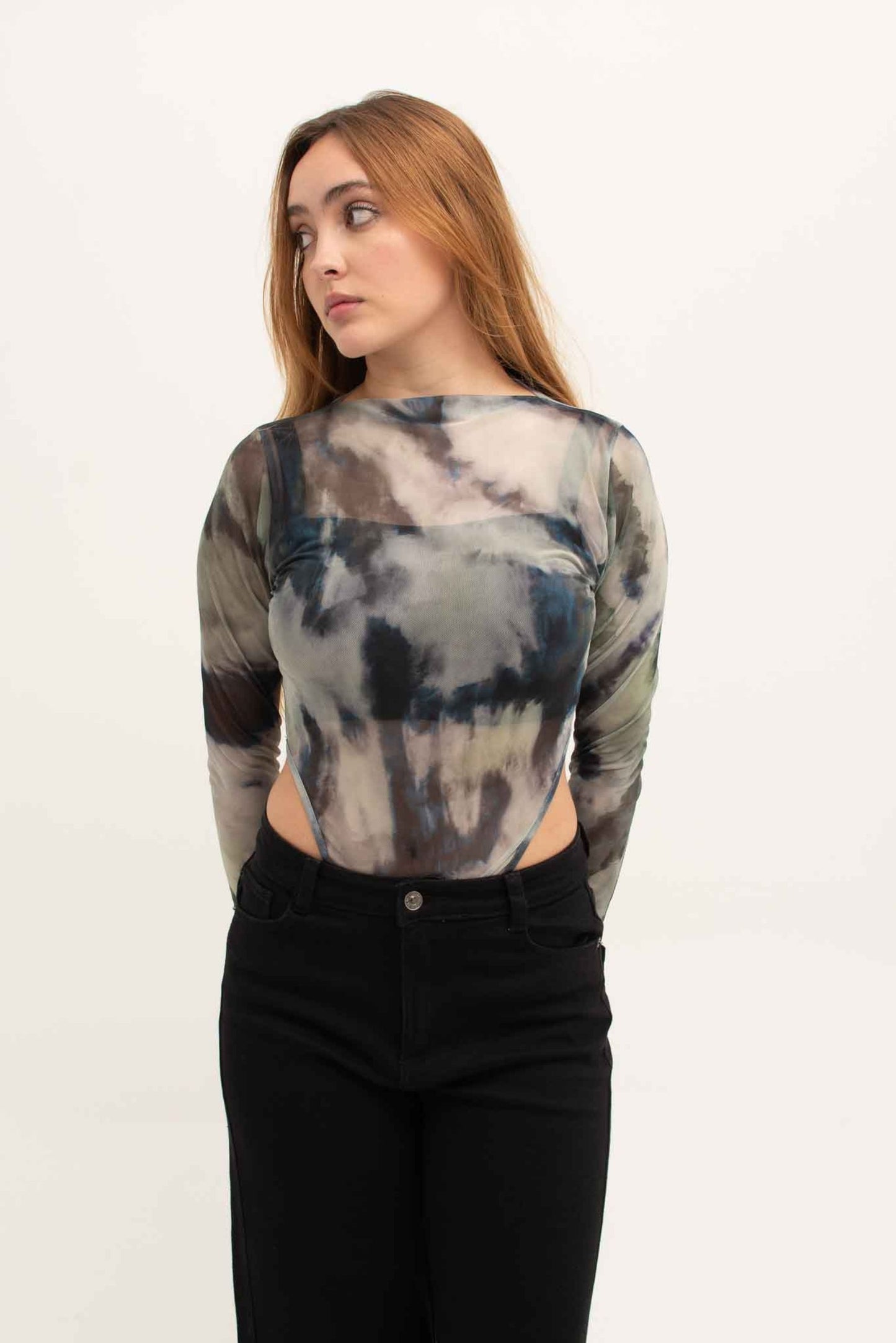 BODY MESH MANGA LARGA 7414