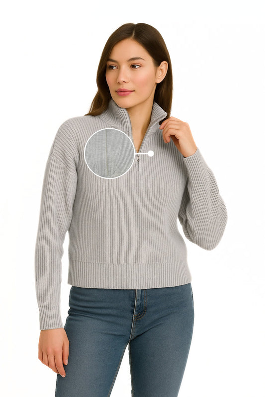 BUZO TEJIDO CUELLO ALTO CREMALLERA 6730