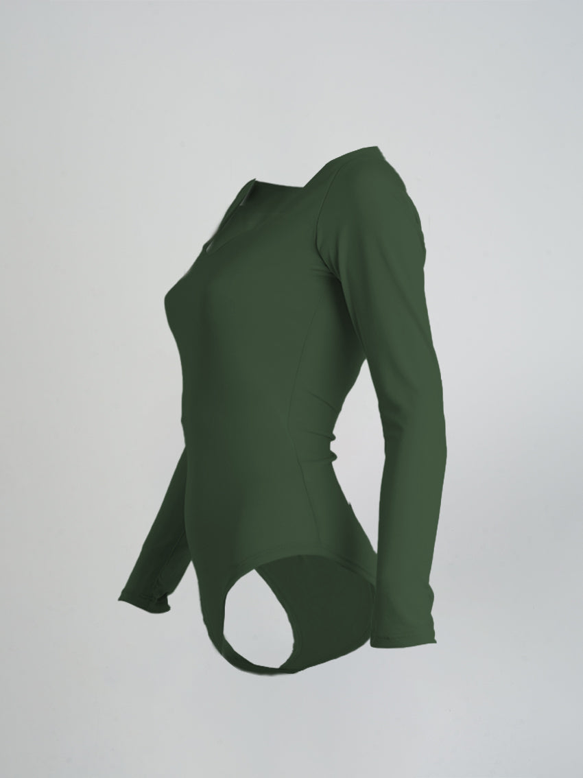 BODY MANGA LARGA GLASLY VERDE