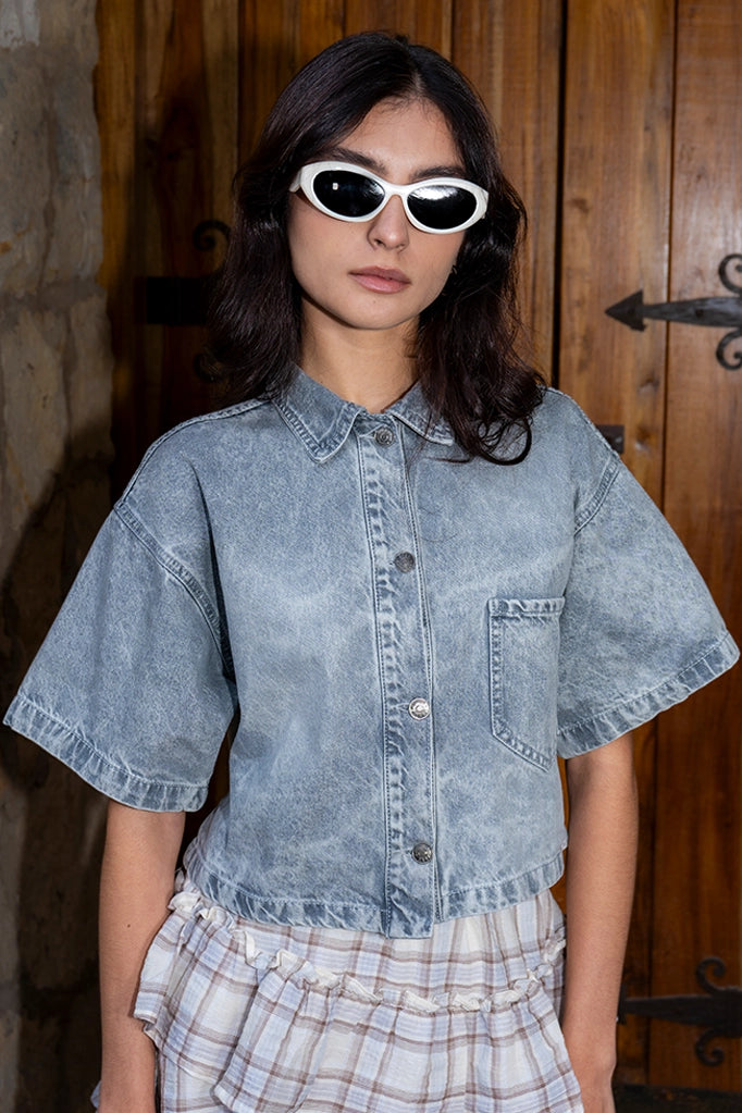 CAMISA CROPPED DENIM R-M 8480.