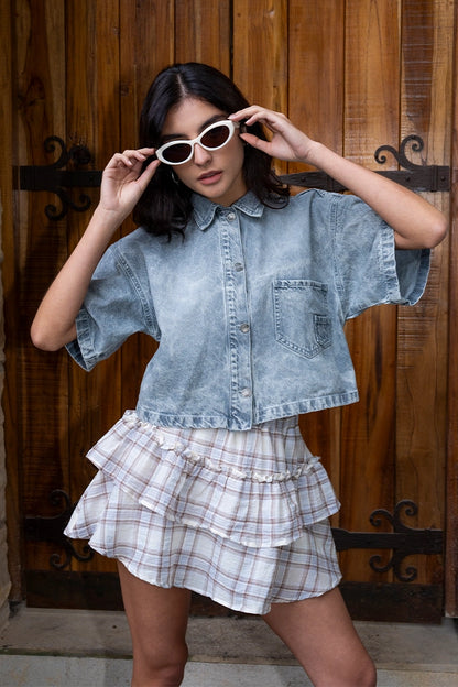 CAMISA CROPPED DENIM R-M 8480.