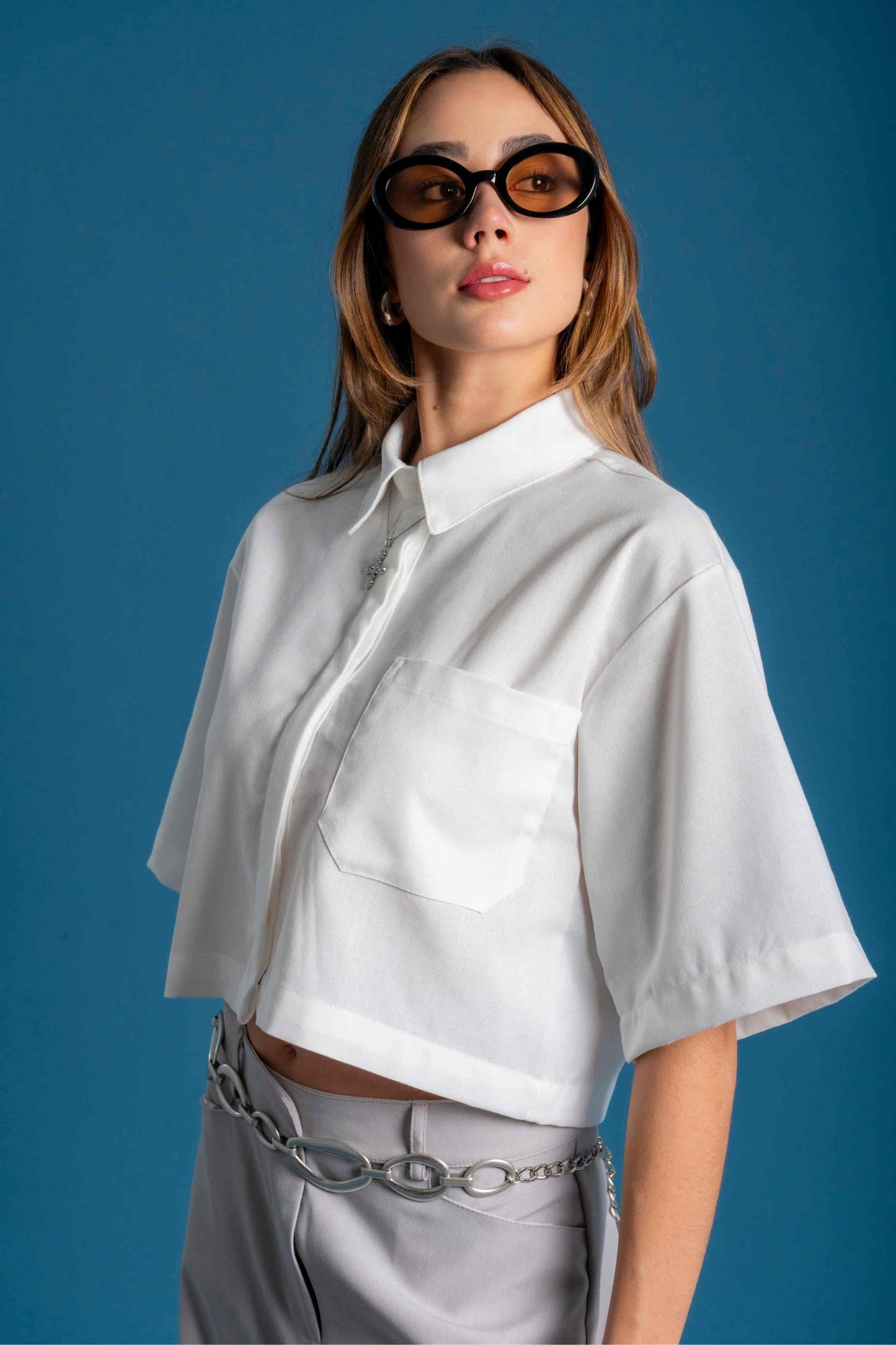 CAMISA CROPPED LINO 8087