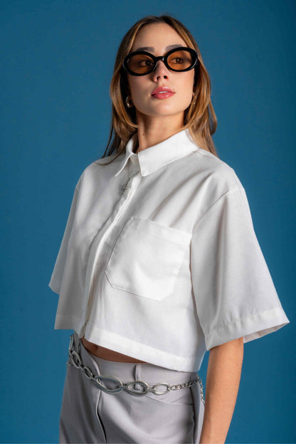 CAMISA CROPPED LINO 8087