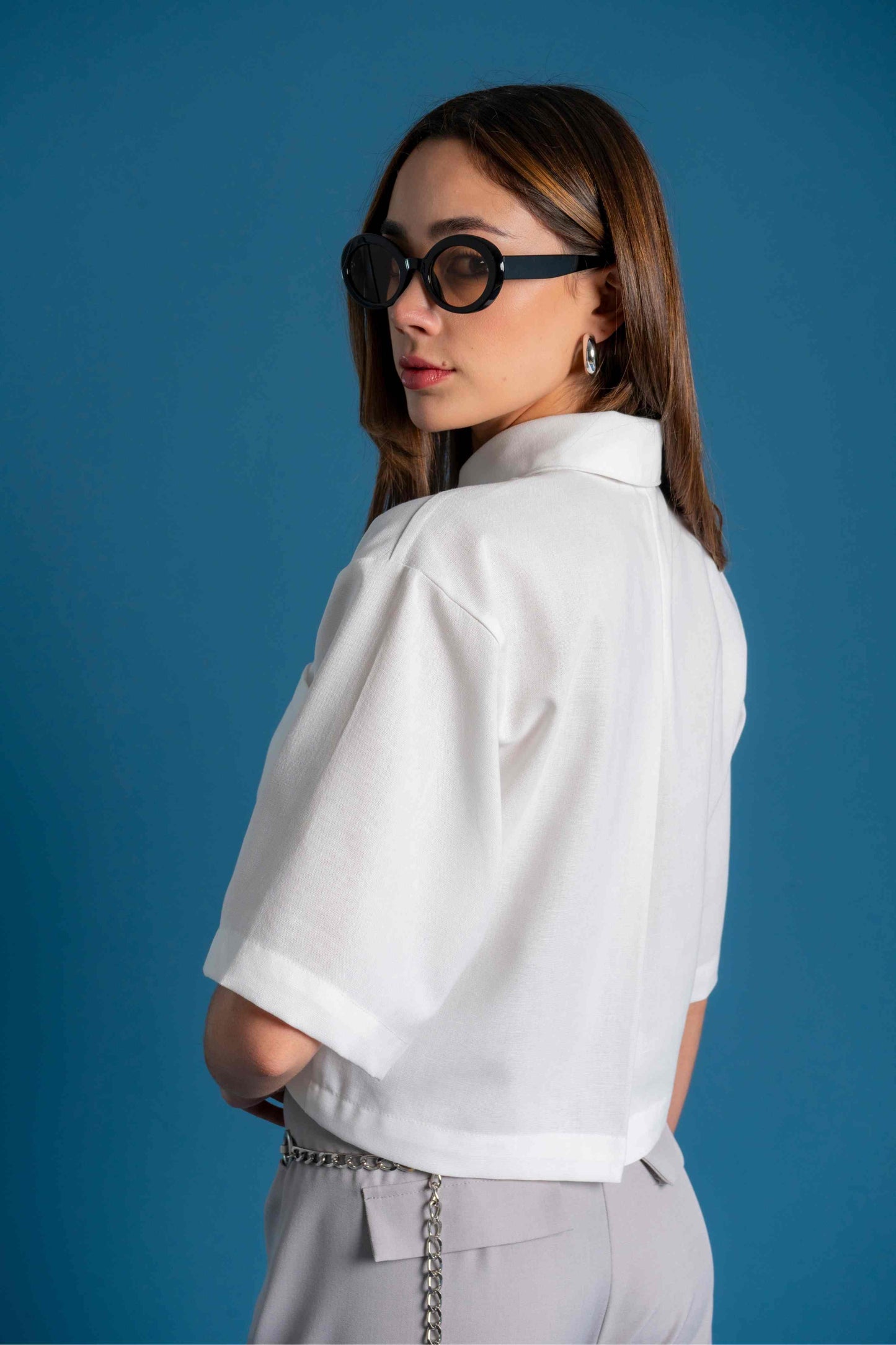 CAMISA CROPPED LINO 8087