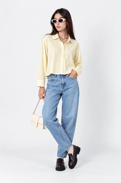 CAMISA CROPPED RAYAS E-M 9226