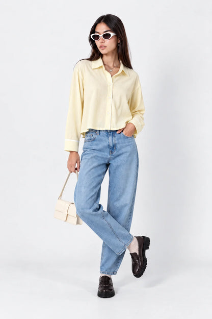 CAMISA CROPPED RAYAS E-M 9226