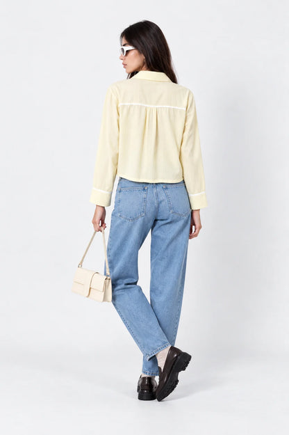 CAMISA CROPPED RAYAS E-M 9226