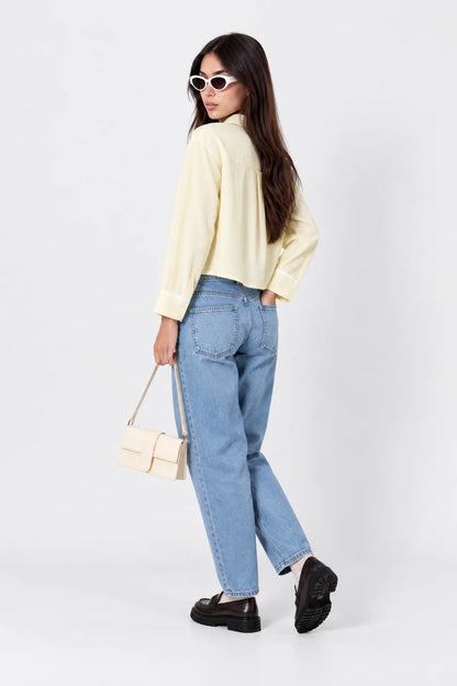 CAMISA CROPPED RAYAS E-M 9226