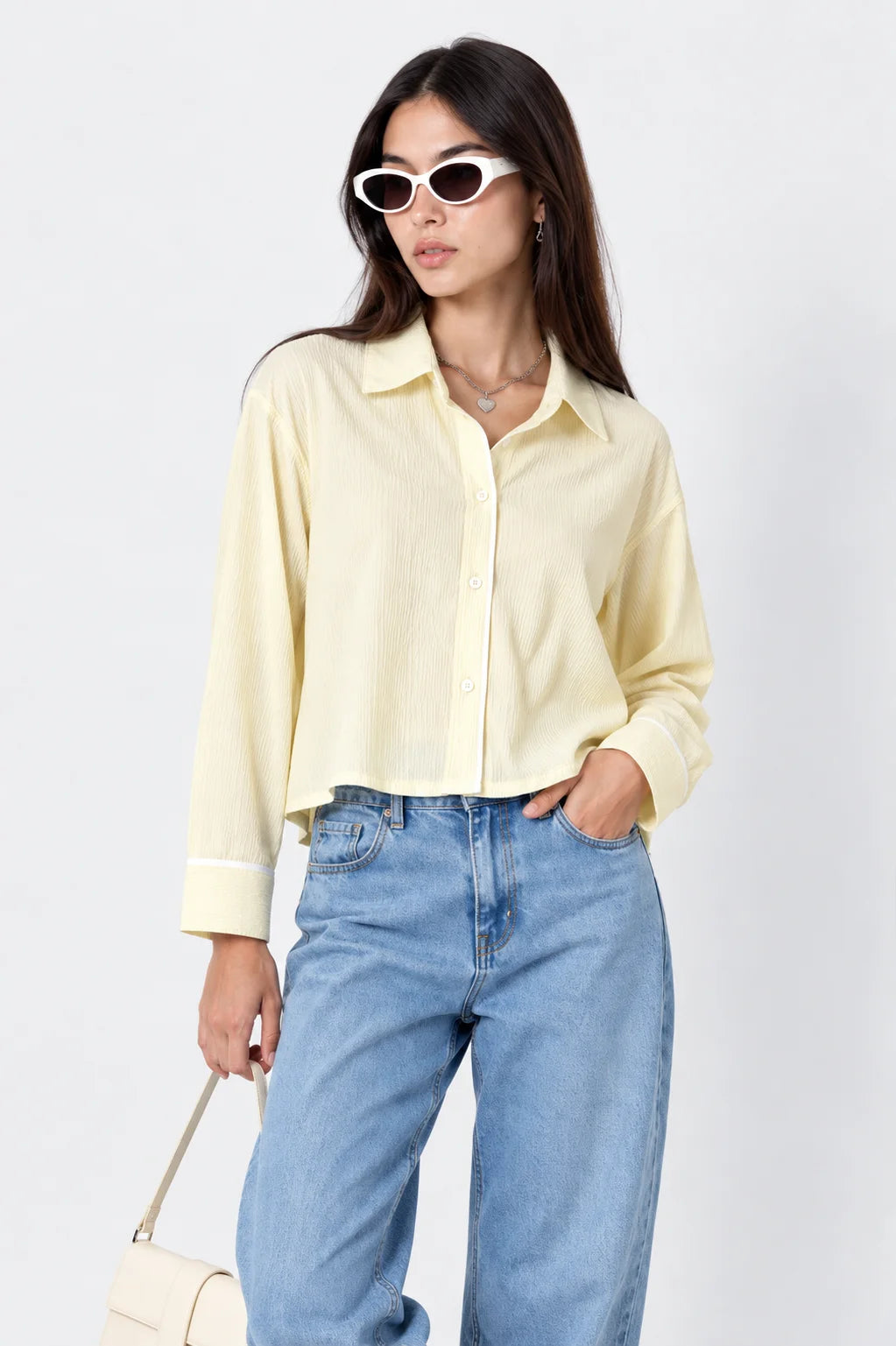 CAMISA CROPPED RAYAS E-M 9226