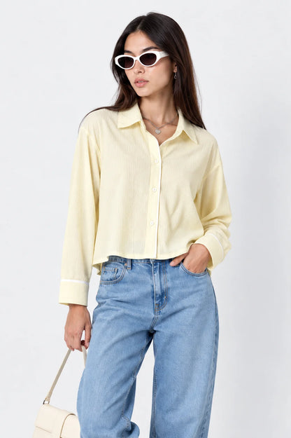 CAMISA CROPPED RAYAS E-M 9226