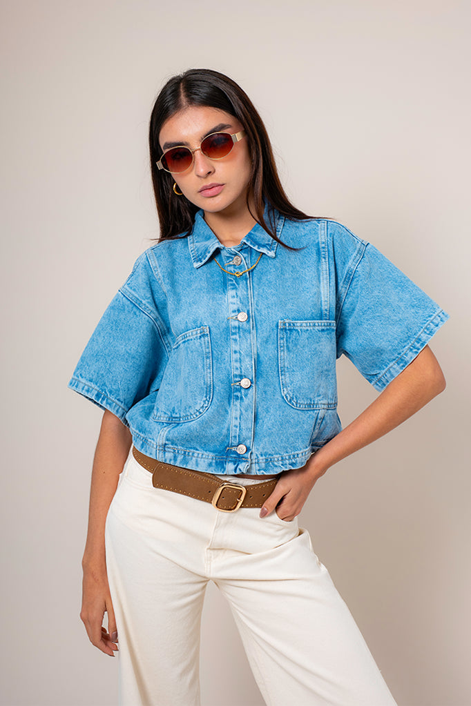 CAMISA DENIM CROP E-M 8148.