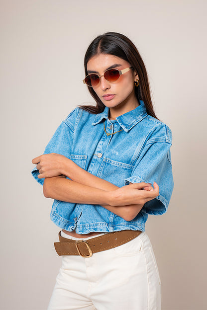 CAMISA DENIM CROP E-M 8148.